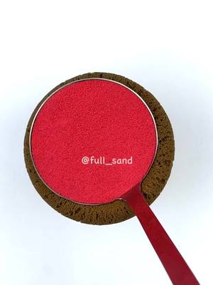 A post by @full_sand on TikTok caption: 🤎Chocolate KineticSand crushed with a ladle of red sand.🤎#fyp #kineticsand #xyzcba #sand #fullsand #explorepage #oddlysatisfying