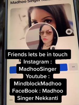 A post by @madhoosinger on TikTok caption: #madhoosinger #ForyouPage #OwnVoice let’s stay in touch #TrendingVideos #TrendingVoice #FYP #MindBlockMadhoo #ViralTikTok #TeluguViral