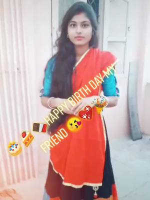 A post by @riyasantra20krishna on TikTok caption: Happy Birth Day Uttara 🍫🍰🎉💖😘🎂🤗🎈🥧🍭 #tirending #foryoupage #foru @tiktok_india