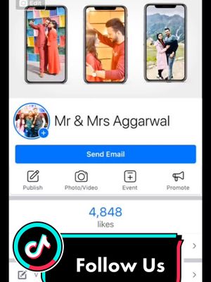 A post by @mr_mrs_aggarwal on TikTok caption: Guys Humse Connect rhne ke liye Pls Humein FB, Insta & Youtube pr Follow krein🤗 #foryou #tiktokfam #fyp #viral #foryoupage #ckcouple