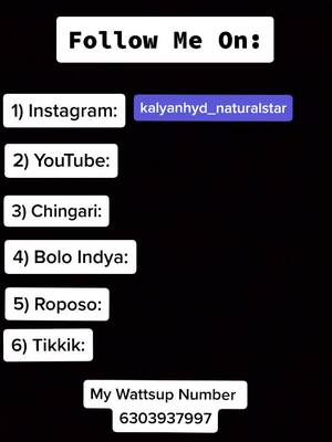 A post by @kalyanhyd_naturalstar on TikTok caption: Friend's Follow Me...and Comment  which one is best like tiktok...#kalyanhyd #tiktokindia