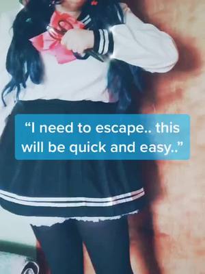 A post by @danganronpa.collab on TikTok caption: Comment ur fav dangan death! (@spicytea.cos) #sayakamaizono #danganronpa #RaiseYourVoice #BackyardVibes #HealthyHabits6Step