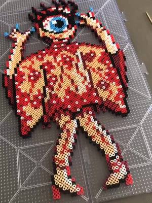 A post by @amorecreativeray on TikTok caption: @bluhydrangea QUEEN ❤️❤️ #perler #perlerbeads #art #satisfying #fyp #foryou #foryoupage #handmade #dragqueen #dragrace #dragraceuk #bluhydrangea