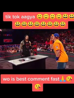 A post by @amit_14__ on TikTok caption: wo is best comment fast 🙏😘 #WWE #wwelover #romanreigns #johncena #TikTokTaughtMe #foryou #foryoupage #tiktok_india #wweking