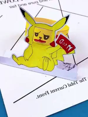 A post by @origami_mylove on TikTok caption: Picachu in changeable mood 🙃#origami #papertoys #fyp #DIY #xyzbca #tiktokdiy #picachu