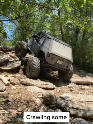 A post by @rubiclunk on TikTok caption: #Jeep #jeepsoftiktok #offroad #offroading #crawling #rocks #rockcrawling #SummerProject