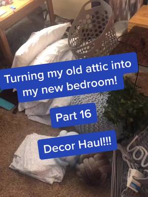 A post by @averyb_34 on TikTok caption: Turning my old attic into my new bedroom part 16 DECOR HAUL!! #greenscreen #BearWeek #Phrog #DIY #painting #foryoupage #bedroom #renovation #decor