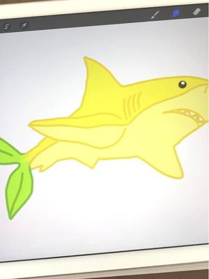 A post by @ksenia.vss on TikTok caption: the voice over is top notch ✨ also why are people so obsessed w lemon sharks #fyp #foryou #painting #wallpainting #art #DIY #procreate #stickermaking