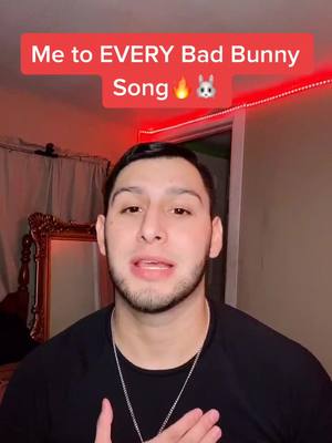 A post by @edward.lunaa on TikTok caption: Me ro EVERY Bad Bunny Song 🔥🐰😆 #Badbunny #parati #foryou #latinos