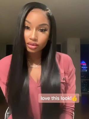 A post by @westkiss_humanhair on TikTok caption: Super natural straight lace front wig💓💓💓#wiginstall #wig #wighair #lacewiginstall #prettyblackgirl #beautytutorial #wiglife #wiginfluence