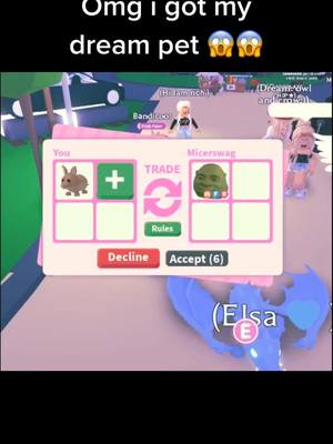 A post by @fluffyloveheartx on TikTok caption: IM SOOOO HAPPY 😄😄😄😄 my dreams have come true #roblox #robloxadoptme #trading #foryou #fyp #fypシ #shrek #plzviral #pls