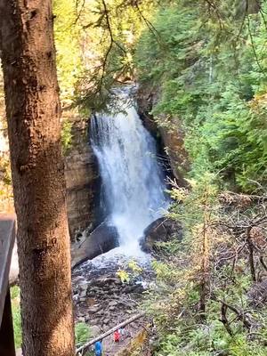 A post by @monikaaa.95 on TikTok caption: #waterfall #michigan #upperpeninsula #munising #nature  #Summer #ThisIsBliss