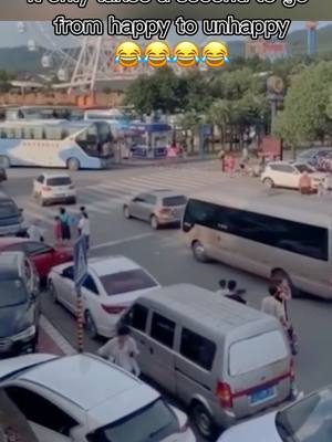 A post by @oldsportman on TikTok caption: Lollllll🤣🤣🤣🤣 happy and unhappy#funnyvideos #car