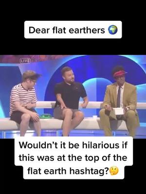 A post by @comedy.clips_ on TikTok caption: #richardayoade #thelastleg #flatearth #britishhumour #britishcomedy #ukhumour #ukcomedy #ukstandup