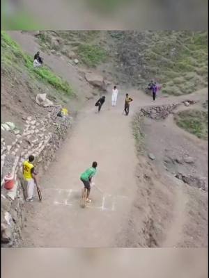 A post by @espncricinfo on TikTok caption: Mountainside cricket in Abbottabad, Pakistan 😍 (📹: ShakirAbbasi22 / Twitter) #cricket #pakistan #cricketlover #foryou