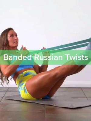 A post by @doriskcarter on TikTok caption: Banded Russian Twists #kimfrench87 #legday #homeworkout #gluteworkout