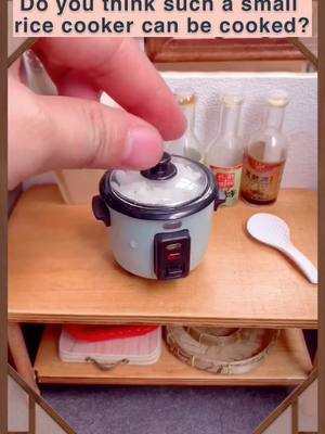 A post by @cccmini on TikTok caption: Do you think such a small rice cooker can be cooked?#mini #minifood #minikitchen #food