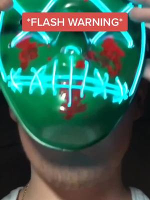 A post by @hygoshop on TikTok caption: Own the spotlight this Halloween with our mask 😱😨 #fyp #halloween #mask #ledmask #purge #foryoupage #viral #fy #foryou