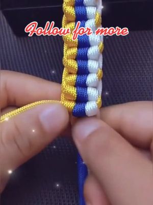 A post by @origamihero on TikTok caption: Have you learned it? 🥳. #weave #bracelet #knittingrope #TimeforTENET