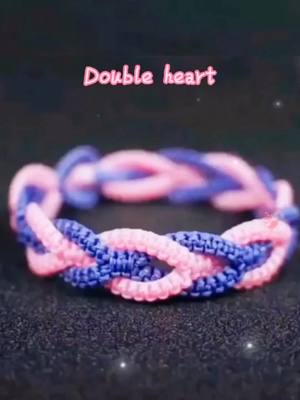 A post by @origamihero on TikTok caption: Double heart ❤️❤️. For your lover. #weave #bracelet #knittingrope #foryou