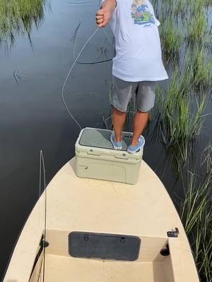 A post by @greggranstad on TikTok caption: Floating reds in tight creeks. #flyfishing #redfish #boat #foryou #fishing