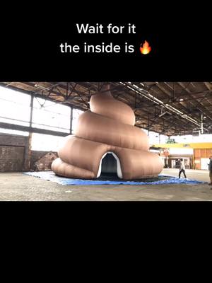 A post by @pneuhaus on TikTok caption: I can’t hold this one in #immersive #experientialmarketing #poopourri #poop #pooemoji #inflatable #fyp #oddlysatisfying