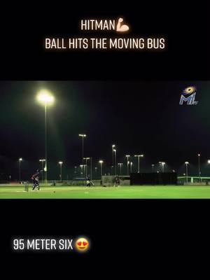 A post by @sajifreex on TikTok caption: Hitman 💪🏻 Rohit Sharma hit the ball on moving bus during his practice match yesterday in uae 🇦🇪