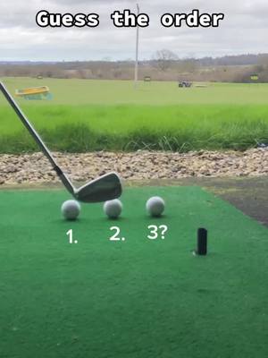 A post by @golfersparadise_ on TikTok caption: Which ball goes first? #golf #golfrange #fyp