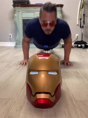 A post by @officialironman on TikTok caption: #fyp #officialironman #foryoupage #ironman #tonystark #viral #pushupchallenge #tonystark