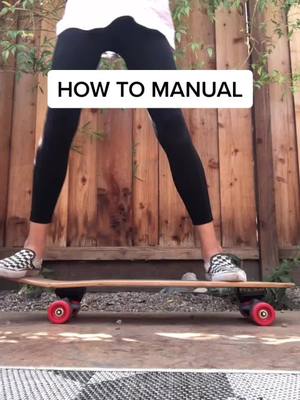 A post by @skatergirlshred on TikTok caption: How to manual on a 🛹 #fyp #foryou #skater #skateboard #Denim4all #SometimesIRun #MyArt