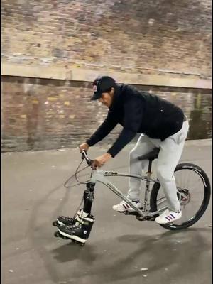 A post by @senditbradjtcantgetright on TikTok caption: Wait! How did my skates get there 🤔 #skate #bike #worldsfirst #fyp @jake100_ #jake100 #sendit #foryou #houseoftiktok #c100 #stunt #tax3 #tax #3