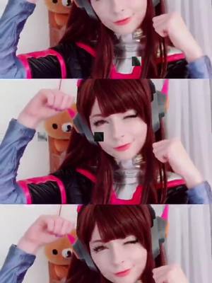 A post by @mooloooooo on TikTok caption: I don’t really like this one but I barely got any D.va videos 😔 #dva #dvacosplay #dvacosplayer #overwatch #overwatchcosplay