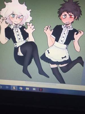 A post by @kyskals on TikTok caption: komahina brainrot.., #fyp #danganronpa #komahina #nagitokomaeda #hajimehinata #nagito #hajime #komahinaedit #art #sdr2 #danganronpa2 #maid