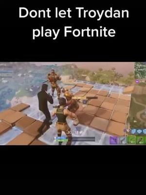 A post by @comedyonaphone on TikTok caption: Troydan sucks at fortnite #funny #fyp #foryou #foryourpage