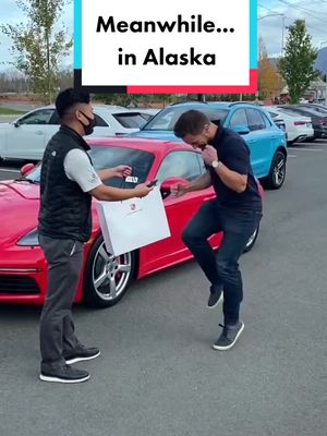 A post by @wilhelmserra on TikTok caption: When a Porsche by yourself, isn’t by yourself. #wilhelmserra #alaska #porche #porcheanchorage #sponsoredobviously