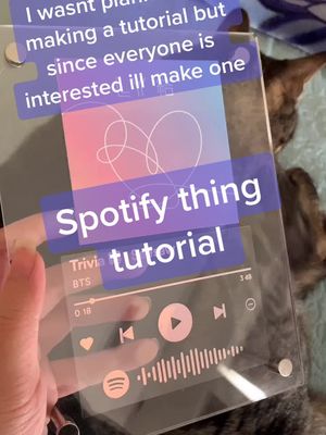 A post by @trangtheflower on TikTok caption: Reply to @anthonymanzokingboss tutorial :) #acrylicstand #spotify #spotifyglassart #spotifyglass #spotifyalbum #tutorial #DIY #fyp #foryou #bts #kpop