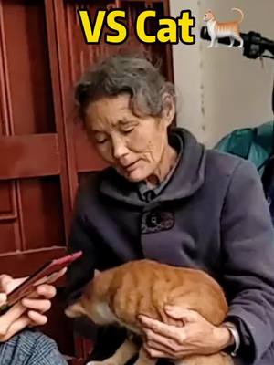 A post by @xiongpengnb44 on TikTok caption: Grandma VS Cat, always grandma win #cattie #grandma #funnytiktok