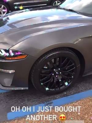 A post by @foxyyladyy_ on TikTok caption: #mustang #5.0 #gt #cayote #car #american #muscle #americanmusclecar #brembo #hobby #Love #mybaby