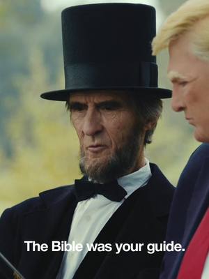 A post by @abeandtrump on TikTok caption: Trump and Abe share their love for the good book. #AbeAndTrump #VoteHimOut #election2020.