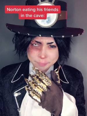 A post by @triggeredcosplay on TikTok caption: I’m so sorry- #identityv #identityvcosplay #idv #idvcosplay #prospector #nortoncampbell #nortoncampbellcosplay #mrmole #cosplay #fyp #foru #gamer #4u