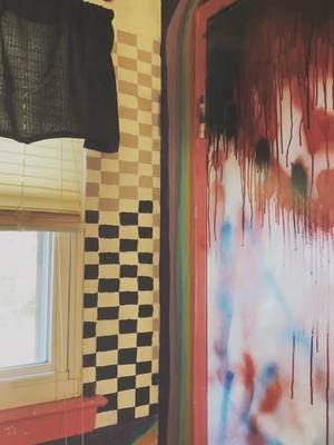 A post by @cassparady on TikTok caption: A little room tour🍄 #roomart #trippy #painting #hippie #notdone