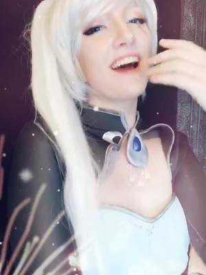 A post by @firecrackercosplay on TikTok caption: I’ll be getting into cosplay later!!! Who do you want to see? 👀 #weissschnee #weissschneecosplay #schneecosplay #roosterteeth #rwbycosplay #rwby