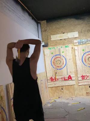 A post by @bencorry1 on TikTok caption: My face 😲😂 #foryou #axethrowing #viral