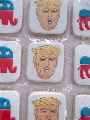 A post by @winslowbakingco on TikTok caption: Election prep ✔️ #cookiedecorating #election2020 #america #trump #biden