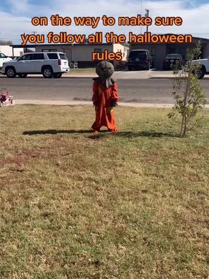 A post by @halloweenbean1 on TikTok caption: Make sure not to blow out your jack-o-lanterns too early tonight 🎃 #fyp #halloween #foryoupage #trickortreat