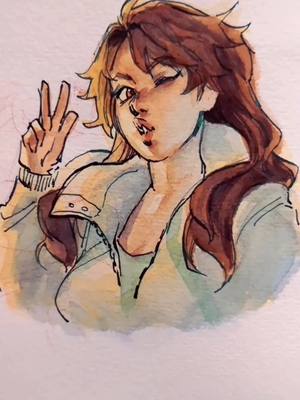 A post by @catttaco on TikTok caption: I haven't watched haikyuu #oikawatooru #Oikawa #haikyuu #art #watercolor #fanart #femoikawa