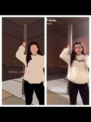 A post by @dance_.animations on TikTok caption: Side by side of my @angel_dancer_1 and @consigz animation! #fyp #animation #creatorfunds #RedBullDanceYourStyle #MyRecommendation #rotoscope