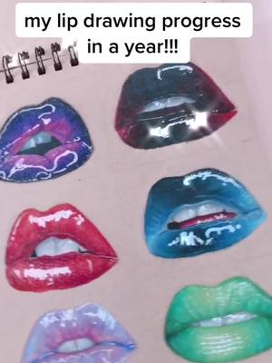 A post by @n0oni on TikTok caption: 😁‼️ #foryoupage #art #artist #fyp #foryou #artistsoftiktok #lipdrawing #lips #drawing #xyzbca #viral #transition #bling #aesthetic