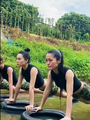 A post by @girlpower.ml on TikTok caption: If you don't sweat in training, you'll bleed on the battlefield.⤴🆙🆙 #gogirls#greatgirls