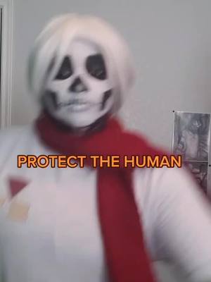 A post by @grellgrimm on TikTok caption: Protect the Human! - #undertale #papyrus #papyruscosplay #classicpapyrus #protectthehuman  #undertalecosplay